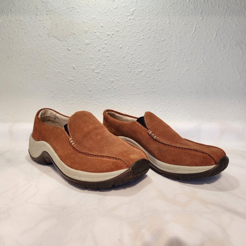 LL Bean Comfort Mocs Womens 5 Brown Suede Slip On Walking Shoes AFH4 04